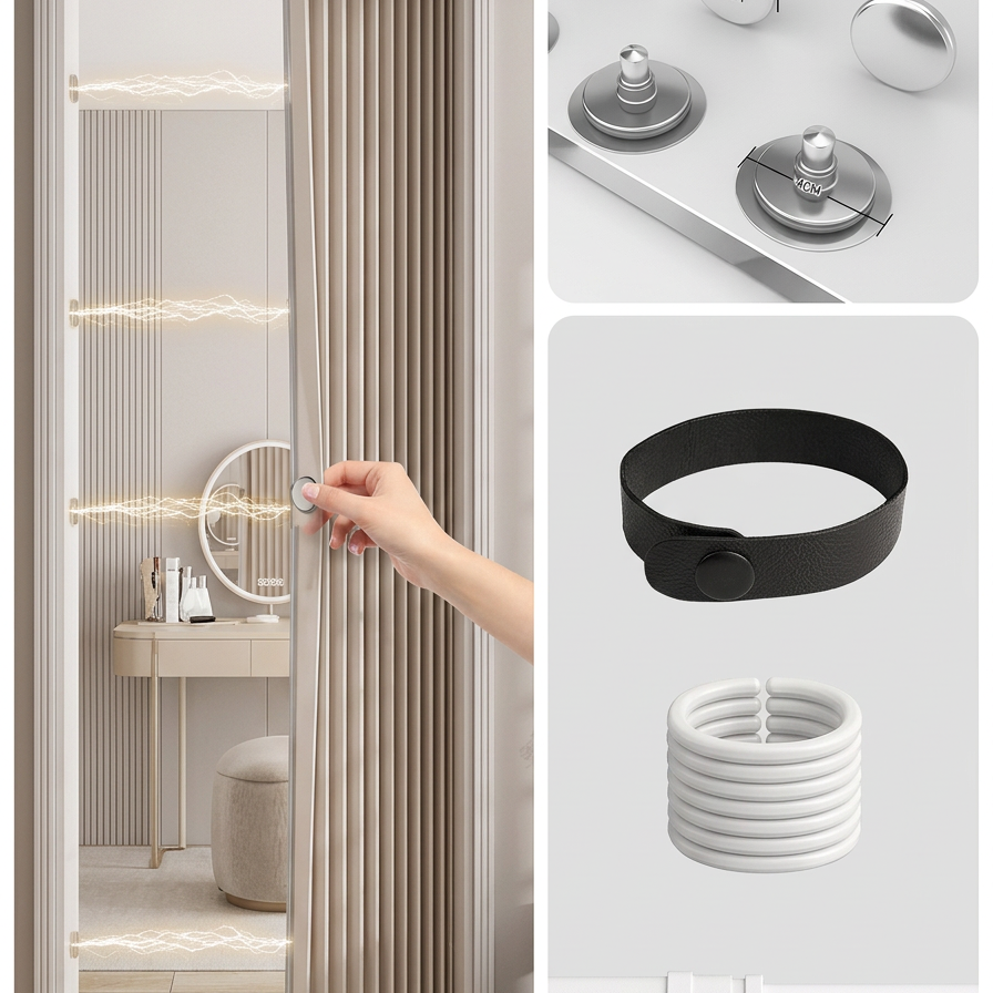 Magnetisch Harmonicagordijn voor Deuren Zonder Boren