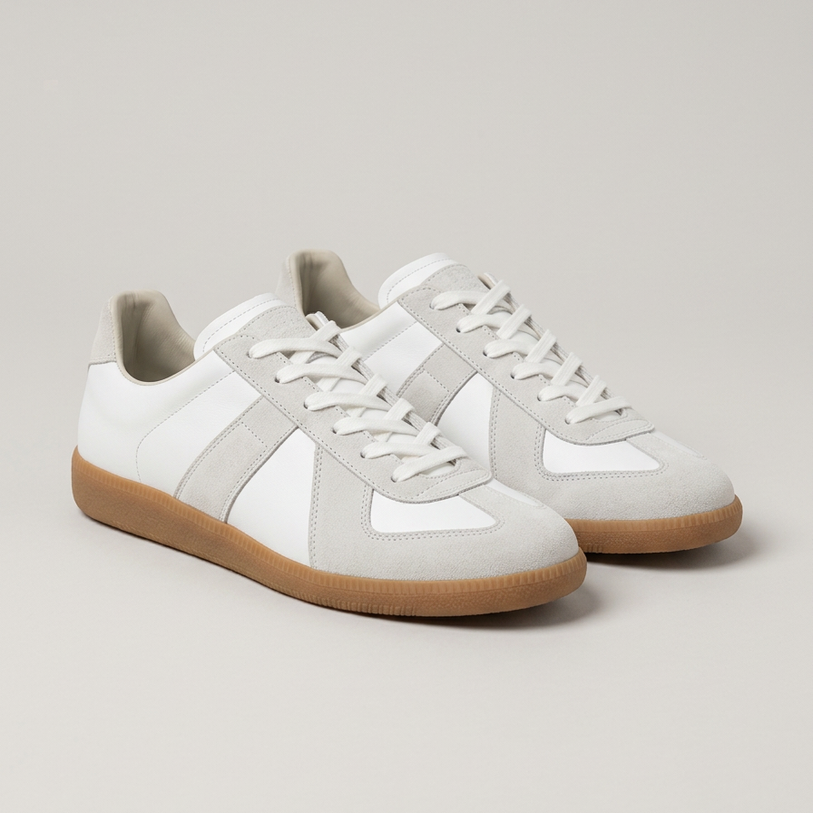 Lage Sneakers met Panelen en Veters voor Heren