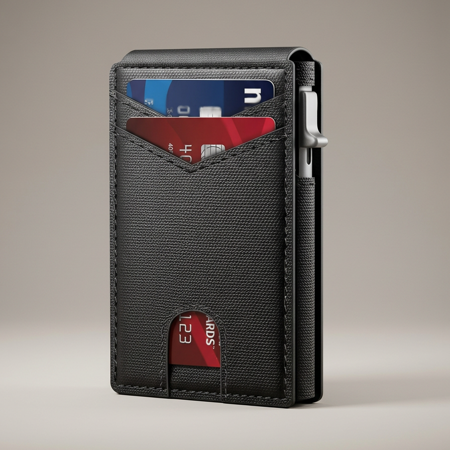 Aluminium Slim RFID-Portemonnee met Pop-Up Mechanisme voor Heren