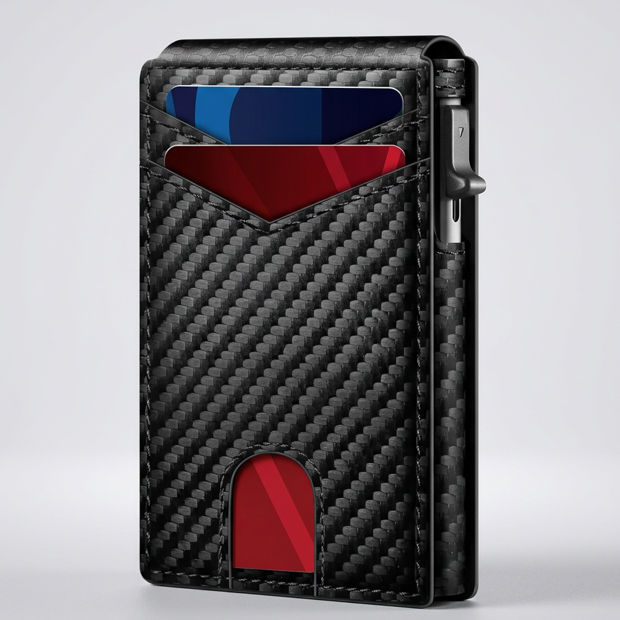 Aluminium Slim RFID-Portemonnee met Pop-Up Mechanisme voor Heren