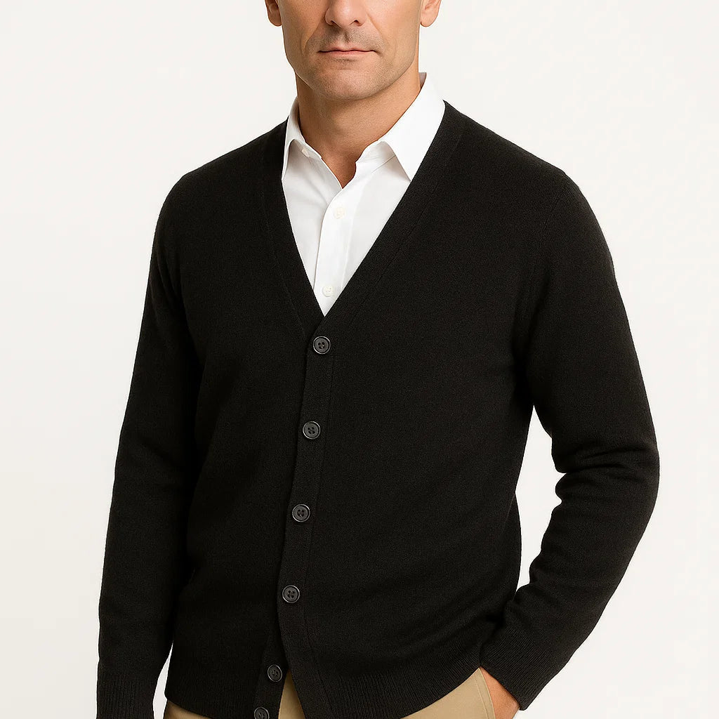 HOLLANDEN | MERINO WOL V-HALS CARDIGAN VOOR HEREN