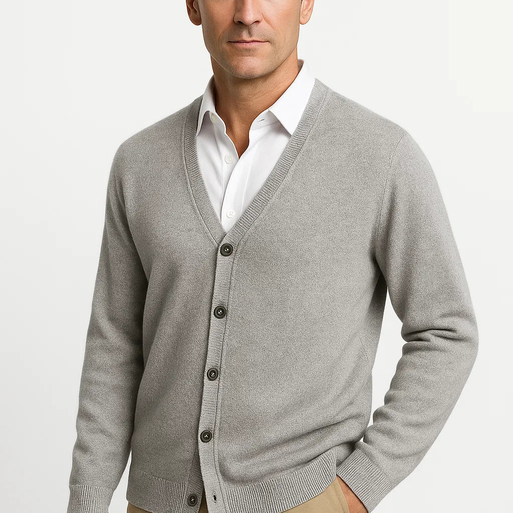 HOLLANDEN | MERINO WOL V-HALS CARDIGAN VOOR HEREN