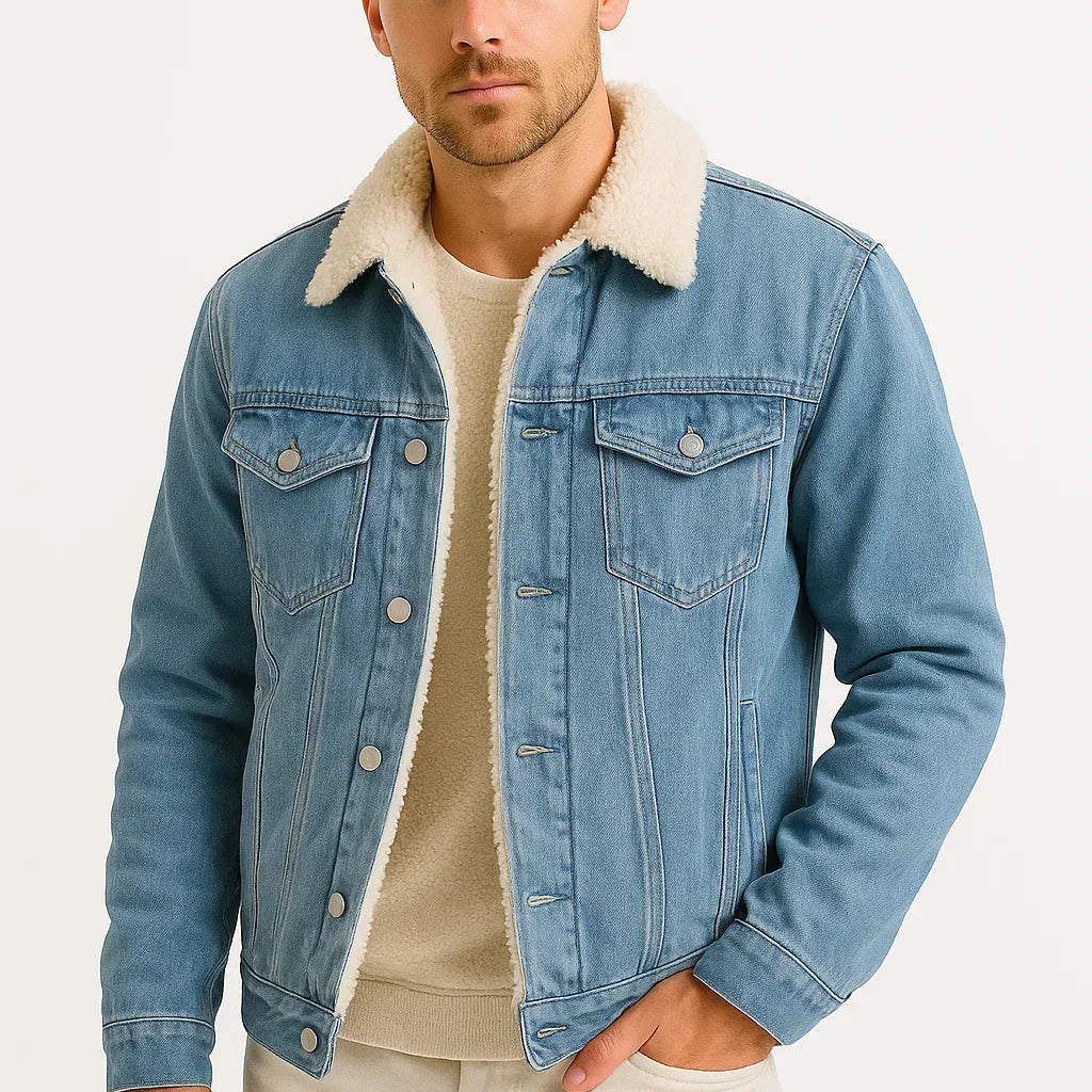 HOLLANDEN | DENIM JACKET MET FLEECE VOERING VOOR HEREN