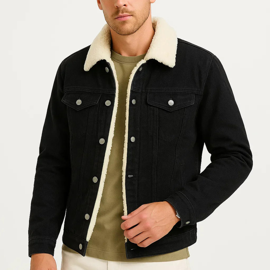 HOLLANDEN | DENIM JACKET MET FLEECE VOERING VOOR HEREN