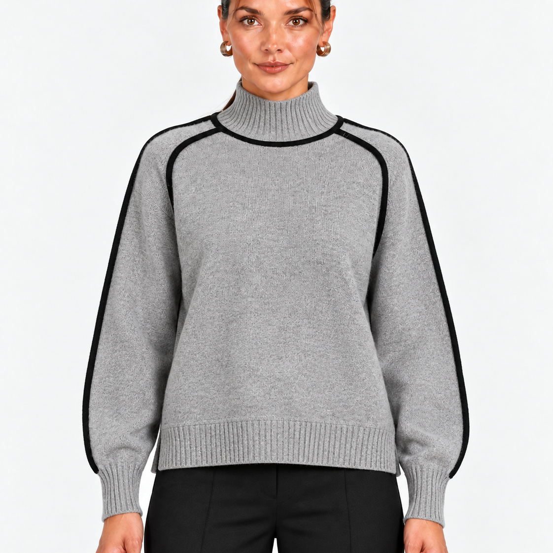 Gebreide Coltrui met Contrasterende Afwerking voor Dames
