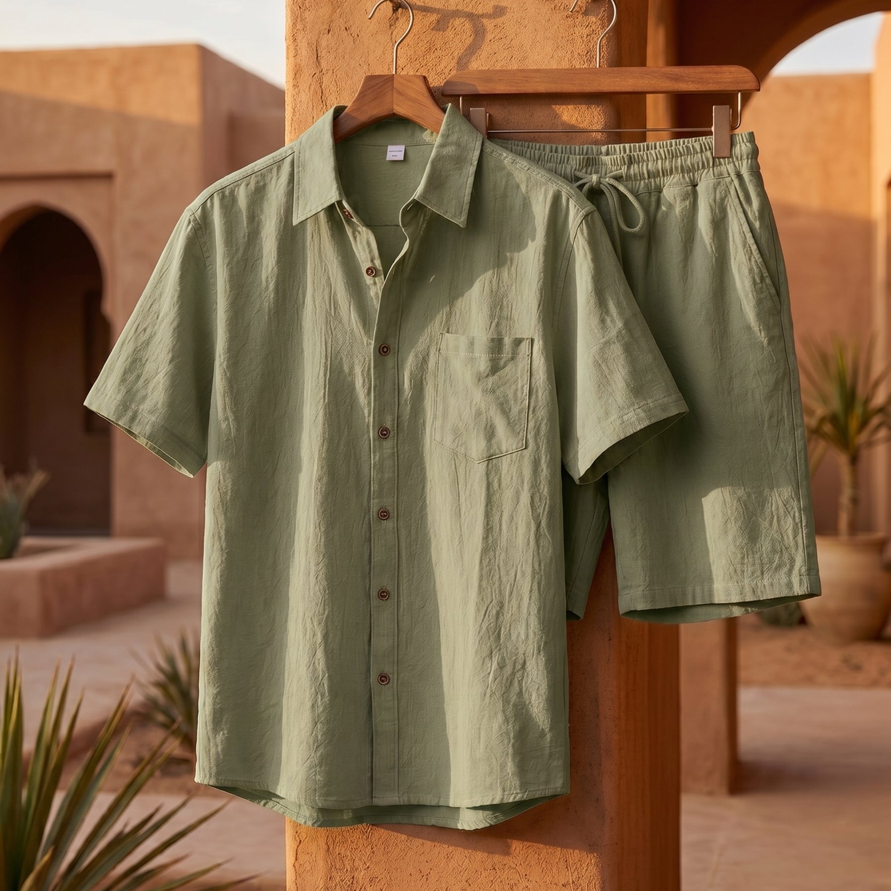 Hollanden | Set met overhemd en korte broek voor heren